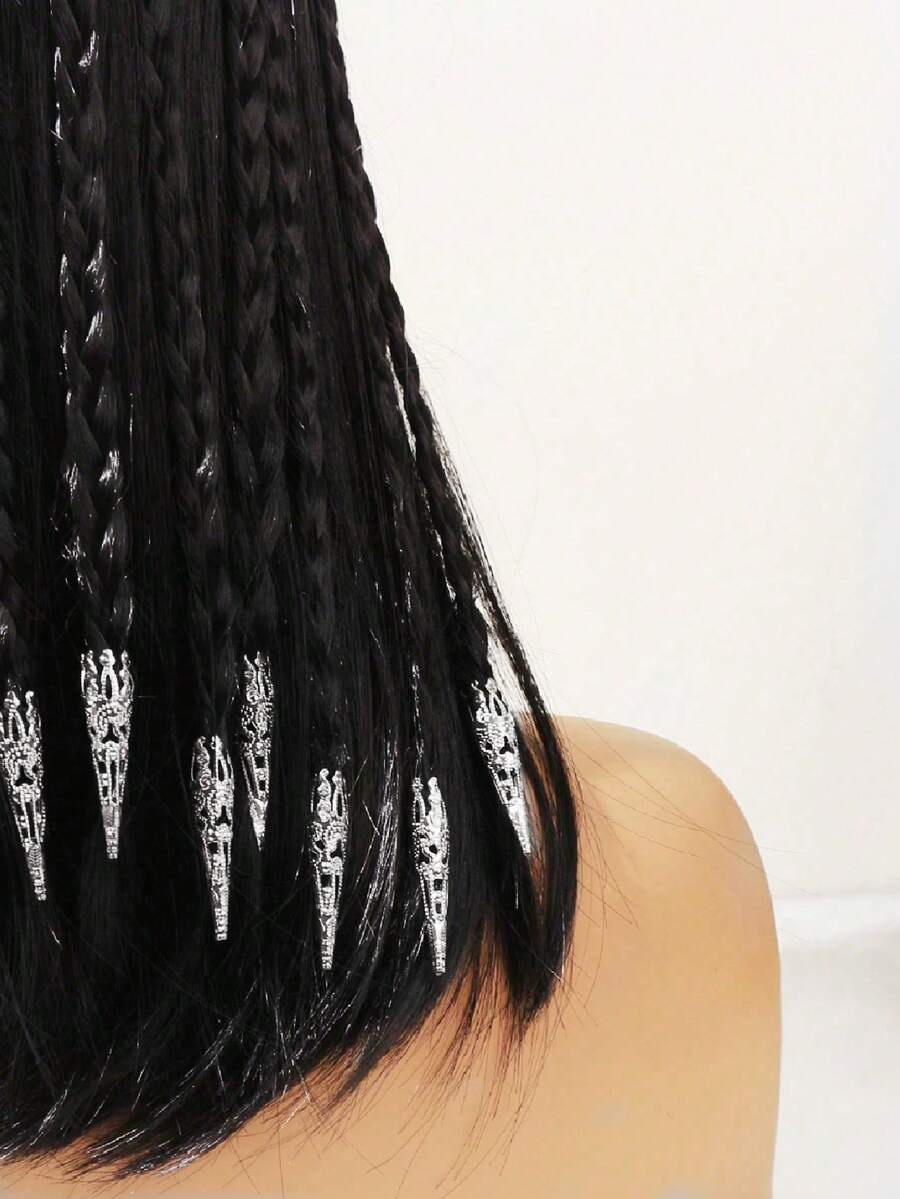 20 件金色辫子珠发饰，节日发饰，发夹，发夹 - 銀色 - 查看 1