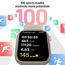 W&O 2026 Popular 2.01-Inch Touchscreen Smartwatch For 2024, Suitable For Both Men And Women, Featuring High-Definition Call Quality, Step And Calorie Tracking, Music And Message Reminders, Over 100 Fitness And Sports Functions, Wireless Connectivity Compatible With Android And Phone. - màu đen - Xem 3