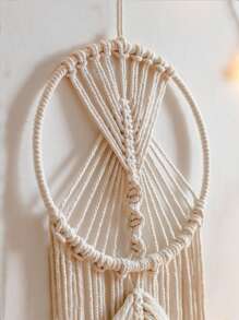 1pc Handmade Macrame Wall Hanging Decor, Bohemian Wall Decor Tassel Dream Catcher, Wall Art For Home And Apartment Decor, Perfect Gift For Housewarming, Yoga And Meditation Room Decor, Wall Hanging For Spiritual Space(Without Lights) Bedroom Decor Home Decor