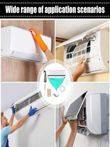 Kit de couverture de nettoyage de climatiseur en PVC avec tuyau d'évacuation, sac de maintenance et de nettoyage étanche de climatiseur avec outils et accessoires de nettoyage - Gardez votre unité de climatisation split fonctionnant de manière efficace