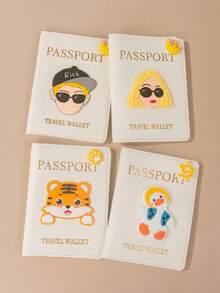 1pc Matte Finish Pu Material Travel Passport Cover With World Map & Letter Print And Fixed Design Passport Holder Passport Case Passport Wallet Passport Bag For Holiday For Vacation Passport Pouch For Flight For Back To School For Men And Women Travel Essentials Travel Accessories Valentine's Day SummerFor Travel Lightweight