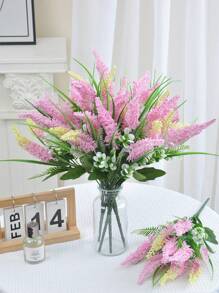 1PC/4PCS/8PCS 18.90Inch Artificial Lavender Artificial Plastic Plant Suitable For Home Wedding Kitchen Garden Courtyard Window Box Office Desk Center Decoration Indoor And Outdoor Decoration