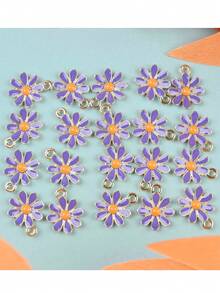 10pcs/20pcs Multi-Color Flower Jewelry Accessories, Mini Cute DIY Alloy Daisy Pendant Charms, Suitable For Earrings, Necklaces, Keychains And Various Jewelry DIY