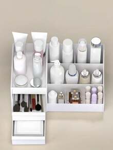 Caja de maquillaje tipo cajón, caja de almacenamiento de cosméticos de plástico, estantería para tocador, caja de almacenamiento de escritorio - Multicolor - Ver 5