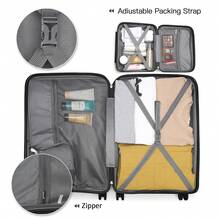 Hard-Shell Suitcase Set 14/20/24/28 Inches With Beauty Case – 4-Piece Trolley Suitcase Set Made Of Polypropylene With TSA Lock, 360° Wheels And Telescopic Handle – Also Available As Individual Suitcase - 黑色 - 查看 7
