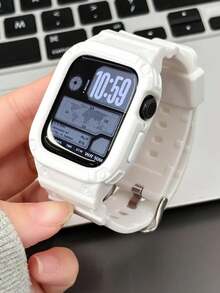 1pc Glacier Integrated Full Coverage Protective Band Compatible With Apple Watch, 42mm 46mm 38mm 40mm 41mm 44mm 45mm, Breathable TPU Sports Strap For Apple Watch Series 10/9/8/7/6/5/4, Suitable For Summer, Unisex - Multicolor - View 15
