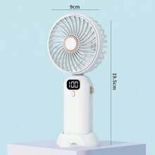 Stay Cool On-The-Go: Small Handheld USB Rechargeable Fan - Portable & Charging For Students & Office Desk Portable Fan Cute Handheld Fan Battery Operated Lightweight Small Personal Fan For Stylish Girl Kids Women Men Outdoor Travel Camping Handheld Fan Portable Fan, 5-Speed Fan, LED Display Screen, Personal Mini Travel Fan With Backup Power Supply, USB Foldable Female Electric Fan