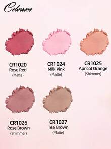 COLORROSE Flash Glow Cheeks Powder Blush, Matte & Bright Shimmer Face Blush, Light, Smooth, Blendable, Highly Pigmented,Highlighter And Eyeshadow All In One, Facial Beauty Cosmetic Makeup - CR1027 - View 4