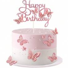 13 件/套 3D 蝴蝶蛋糕装饰、婴儿洗礼蛋糕装饰、婚礼装饰、派对用品、礼品装饰、性别揭示装饰、毕业装饰、幼儿园装饰、婴儿洗礼装饰、生日装饰、周年纪念、父亲节礼物 - 淺粉色 - 查看 4