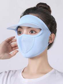 5 件装轻薄透气防晒面罩，带遮阳帽，适合女士，夏季可洗全脸遮光罩