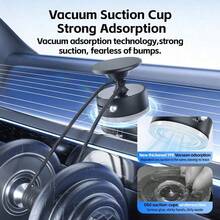 360°可旋转真空车载手机支架磁性车载真空手机支架 - 彩色 - 查看 4