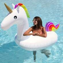 1pc Inflatable Unicorn Pool Float, Adult-Sized Colorful Unicorn Lounger, PVC Water Sofa Suitable For Swimming Pool, Beach, Outdoor, Festival, Birthday Party