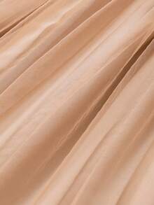 Tween Girls Casual Solid Color Sleeveless Collared Net Mesh Dress With Waist Belt, Summer - Khaki - View 10