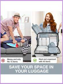 8/1 Piece Travel Organization Set, Includes Foldable Luggage Bag, Toiletry Bag, Garment Organizer Compression Packing Cubes, Suits For Clothes, Underwear, Shoes, Holiday Supplies, Great Gift For Mother, Women