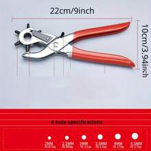 1 件不锈钢打孔工具 - 适用于皮革、表带和手提包手柄 - 耐用手工工具，带可调节机制，缝纫配件 | 可调节机制 | 耐用结构，皮革工艺工具多功能打孔钳家用皮带打孔器腰带裤带表带孔眼打孔器纸塑料打孔器 DIY 手工打孔工具，皮带打孔器，家用打孔器，表带压接器