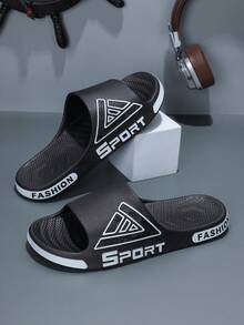 Men's Fashion Slip-On Sandals, Bathroom Anti-Slip Thick Sole Wear-Resistant Breathable House Slippers, Outdoor Quick-Drying Flat Slip-On Slippers