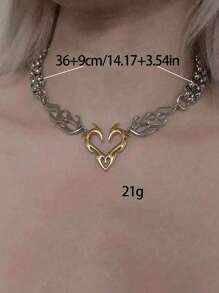 1 Stück Valentinstag Geschenke für Freundin Punk Silber-Farbener Cut Out Flammen Herz-Förmiger Anhänger für Frauen, Hip Hop Party Schmuck Geschenk