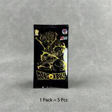 bandai 1 Paquete/5 Piezas Tarjetas de Goku hijo, Vegeta Saiyajin, Cartas raras de colección de intercambio TCG de Anime de Batalla como regalo y juguete