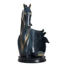 OUKANING Pferd Form Wein Rack Harz Tier Statue Wein Flasche Halter Wein Flasche Halter - Rostbraun - Übersicht 4