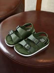 2025 Summer European And American Double Buckle Thick Sole Sandals, Boys Anti-Slip Casual Shoes Beach Shoes, Toddler & Little Kid Sizes