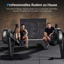 MERACH Rowing Machine With Air Resistance For Home, 10 Levels Adjustable With Exclusive App, Professional Indoor Rowing Machine, Ergonomic Comfortable Seat, Easy Storage