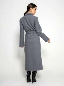 Elegant Double-Pocket Coat HF-SBT-005 - Xám - Xem 2