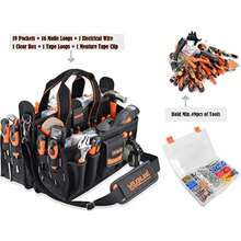 WELKINLAND 19Compartment Tool Organizer With Socket Holder For Electricians HVAC Technicians - Orange - View 2