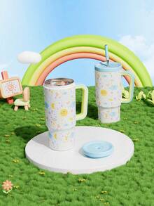 24oz Handled Insulated Tumbler, Vacuum Insulated Stainless Steel Travel Mug With Straw, Vacuum Insulated Water Bottle, Reusable Stainless Steel Water Bottle - Keeps Hot/Cold For Up To 24 Hours - White - View 7