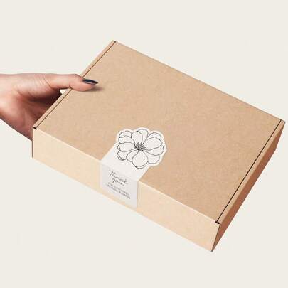 100 قطعة ملصقات إغلاق مستطيلة غير متناظرة صغيرة، ملصقات زخرفية لتغليف الهدايا، علب ، ملصقات لكلمة شكرا لك، لوازم مدرسية، عودة إلى المدرسة