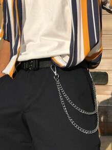 1 Stück Vintage Punk Stil Retro Jeans Kette, vielseitiger doppellagiger Taillenkettchen Accessoire für Damen & Herren, Lässig Bekleidung und Geschenke