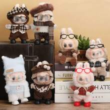 17cm Labubu Plush Doll Clothes, Vinyl Accessories For Party, Decorative Figurine Outfit - Multicolor - View 3