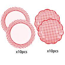 10/20/40 件，格子红白派对用品 9 英寸 7 英寸一次性纸盘，适用于生日派对家庭晚餐野餐烧烤桌装饰母亲节派对新生儿洗礼性别揭晓派对 - 紅色 - 查看 6