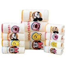 Disney 1pc Mickey Minnie Coral Fleece Towel Set, Absorbent Quick-Dry No Shedding, Cartoon Embroidered Home Use