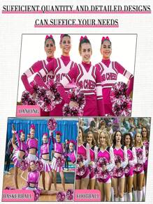 1 Stück silberfarbener Cheerleading Farbblumen-Pompon für Bankette, Fußball, Basketball, Sportveranstaltungen, Anfeuern