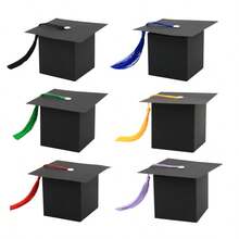 1/6/10pcs European Style New Graduation Cap Gift Box, Ceremony Party Wedding Favor Candy Boxes - Multicolor - View 1