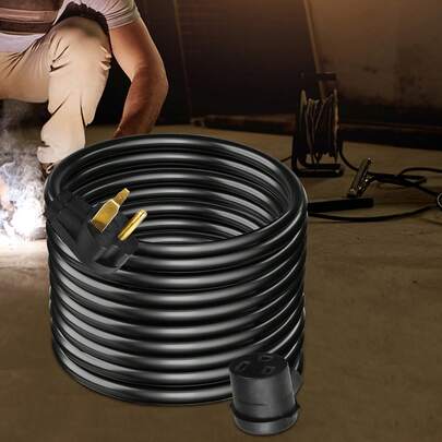 Welder Extension Cord 40Amp 25ft 250V, Welding Power Cord With NEMA 6-50 Plug 8 Gauge 3 Prong For MIG,Lincoln,Plasma,Miller,TIG