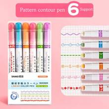 1 Stück / 3 Stücke / 6 Stücke / 8 Stücke / 12 Stücke geschwungener und wellenförmiger Designmarkerstift, Spitzenstifte, wellenförmige Blumenhighlighter, DIY Umrissgeschwungene Stifte, geeignet für Handbücher und Zeichnungen, sowie Stifte für Jugendliche und Erwachsene, Lernspielzeug für Büro, Zeichnen, Marker, Schreibwaren, Jungen, Mädchen, Strumpfstopfer, Markerstifte, Spielzeug, Schreibwaren