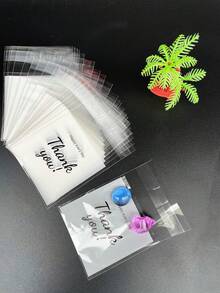 自封礼品袋标语图案透明礼品包装袋迷你珠宝收纳袋透明珠宝收纳袋，用于耳环、戒指、项链和其他小饰品，透明药丸收纳袋，办公室必备旅行配件，户外返校露营沙滩配件，男士女士男孩和女孩的节日礼物 - 無色 - 查看 3