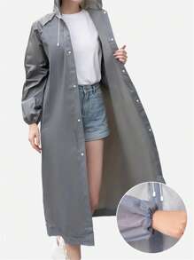 1 pieza Impermeable con capucha conveniente y de moda, adecuado para ciclismo, senderismo, pesca, campus, viajes, unisex, resistente al agua, cortavientos, secado rápido, puños elásticos, fácil de usar y transportar, equipo esencial para exteriores