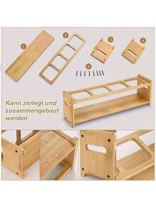 SAEIV Vinegar And Oil Bottle Set (4 X 500 Ml) With Warm Yellow Bamboo Rack, Oil Bottle With Pourer, Oil Dispenser With Label, Oil Pourer, Funnel, Pen, Helps To Organize Kitchen Oil And Vinegar Dispensers Neatly - 4 500ml Oil Bottles With Stand - View 4