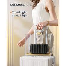 Caja de joyería SONGMICS HOME ANAH Collection - Estuche de joyería de viaje pequeño con espejo, MJBC180B01 Almacenamiento para la vuelta al colegio en el dormitorio - Negro - Ver 4