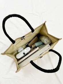 Adorable Highland Cow Printed Tote Bag, Large Capacity Tote Bag,Tote Bag And Makeup Pouch Set,Lightweight Large Capacity Tote Bag, Reusable Burlap Shopping Bag, Portable Travel Beach Bag With Makeup Bag, Travel Handbag For Holiday Vacation Weekend Getaway Short Trip,Personalized Birthday Gifts Present For Friend Her,Suitable For Weddings,Birthdays,Beaches,Holidays, Anniversary, Best Gift For Mother's Day