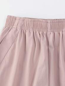 Annil Children's Clothing: Girls, Boys, Adults, Woven Long Pants, Work Pants, Summer - Pink - View 3