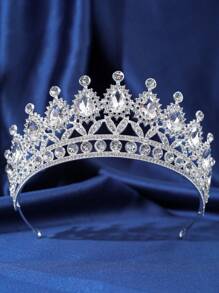 4 bucăți Coroană regina cu stras elegant pentru casă de mireasă, colier, cercei, set de bijuterii pentru femei, accesorii de petrecere