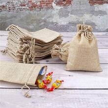 12 PCS Linen Drawstring Bags Jute Burlap Storage Handy Sized Gift Pouch Vintage Party Bags Jute Pouch Perfect For Arts And Crafts - View 5