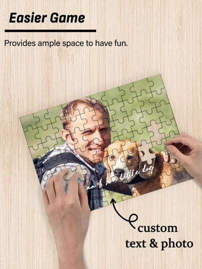 1 Stück individuelle Puzzle, personalisiertes Puzzle mit 70 Teilen aus einem Foto, erstelle dein eigenes Puzzle, individuelle Puzzle für Erwachsene, personalisierbar mit Foto und Text. Ausgezeichnete Farbwiedergabe, Puzzle werden das beste Geschenk sein, um gute Zeiten festzuhalten.