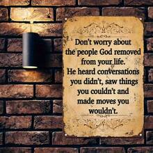 1PC Vintage Metal Sign, Motivational Quote, Do Not Worry About People God Removed, Inspirational Wall Art, Rustic Decor, Perfect For Living Room & Office, 8x12 Inches / 20x30 Cm - 8x12吋/20x30公分-1件 - 查看 7