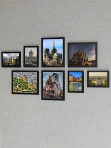 8 قطع إطارات صور حائطية حديثة بدون إطار، إطارات صور معلقة على الحائط للغرفة المعيشة/غرفة النوم، تشمل صور مناظر طبيعية عشوائية