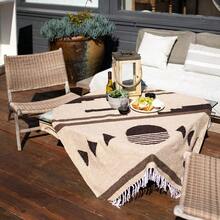 Tan Mexican Blanket By Laguna Beach Textile Co Beach Yoga Camping Or Drative Throw Blanket Traditional Handmade Serape Wheat Sol - Wheat - View 4