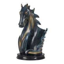 OUKANING Pferd Form Wein Rack Harz Tier Statue Wein Flasche Halter Wein Flasche Halter - Rostbraun - Übersicht 9